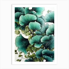 Ginko Biloba nature botanical art 2 Art Print