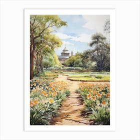 Royal Botanic Garden Sydney Australia Watercolour 1  Art Print