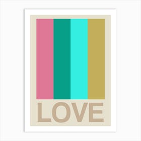 Retro Stripe Love Citurs 1 Art Print