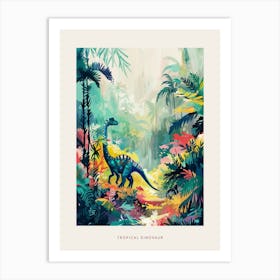 Dinosaur In The Tropical Landscape Painting 2 Poster Art Print