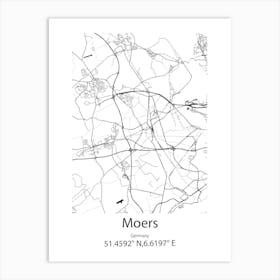 Moers,Germany Minimalist Map Art Print