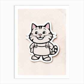 Cat In Overalls Art Print