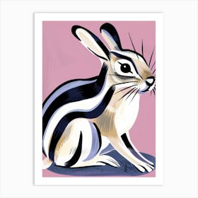 Striped Rabbit Art Print