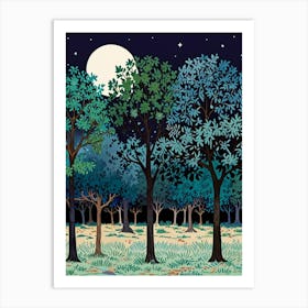 Night In The Forest 13 Art Print