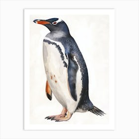 Humboldt Penguin Oamaru Blue Penguin Colony Watercolour Painting 2 Art Print