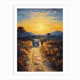 Sunset On The Road 2 Art Print