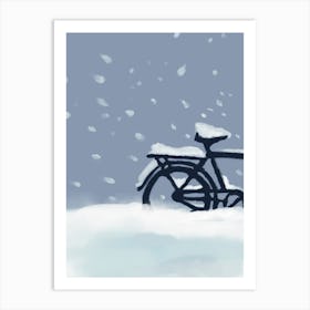 Bicycle In The Snow 1 Art Print