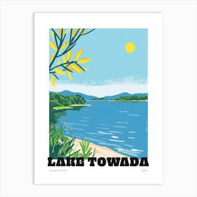 Lake Towada Japan 3 Colourful Travel Poster Art Print