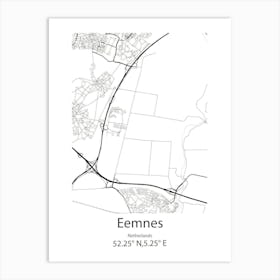 Eemnes,Netherlands Minimalist Map Art Print