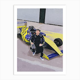 Lionel Messi With F1 Art Print