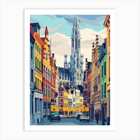 Brussels Belgium City Travel Art Illustration Art Print