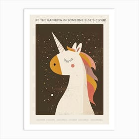 Rainbow Unicorn Muted Pastels 1 Poster Art Print