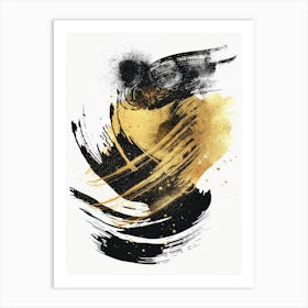 Gold And Black Abstract Painting 46 Art Print