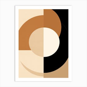 Bauhaus Nebula: Beige Abstract Odyssey, Boho Art Print