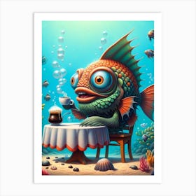 Fish At A Table Art Print