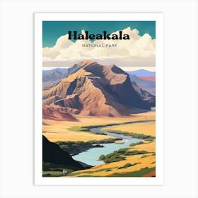 Haleakala National Park Hawaii Mountain Modern Travel Art Art Print