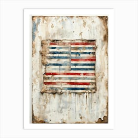 A Watercolor Painting Captured With Meticulous Detail Of A Solitary Grimy Canvas Boasting Retro St 2 1 Art Print