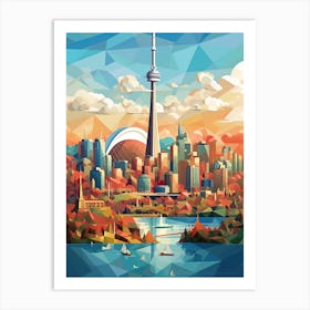 Toronto, Canada, Geometric Illustration 4 Art Print