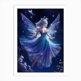 A majestic fairy in the moonlight Art Print