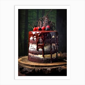 Chocolate Cake In The Forest sweet food 1 Art Print