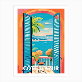 Cote D Azur Window Travel Poster 1 Art Print