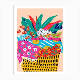 Basket Of Flowers Art Print