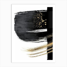 Abstract Black And Gold Painting 80 Art Print