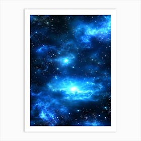 Blue Space Background 3 Art Print