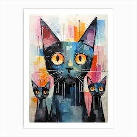 Three Cats 2 Art Print