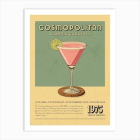 Cosmopolitan Classic Cocktail Art Print