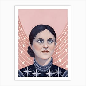 Powerful Woman with Stars Costume, Power Art Print