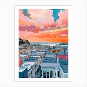 San Francisco Rooftops Morning Skyline 3 Art Print