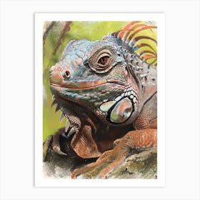 Iguana Pastel Watercolour 4 Póster