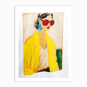 Woman In Yellow Jacket Art Print