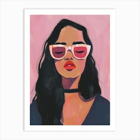 Girl In Sunglasses 8 Art Print