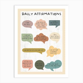 Daily Affirmations Art Print