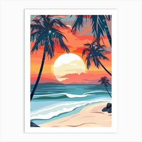 Sunset At The Beach 2 Art Print