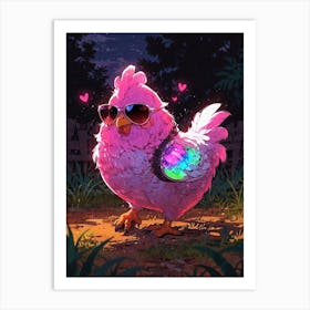 Pink Chicken Art Print