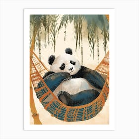 Giant Panda Napping In A Hammock Storybook Illustration 1 Art Print