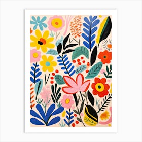 Flowers 45, Matisse style, Floral texture Art Print