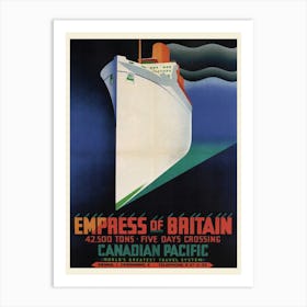 Empress Of Britain Poster Clement Dane Art Print