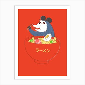 Ramen And Opossum Art Print