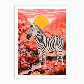 Zebra At Sunrise 3 Art Print