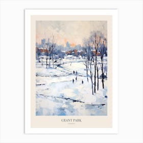 Winter City Park Poster Grant Park Chicago United States 4 Art Print