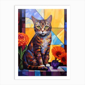 Cat In Front Of Window Art Print