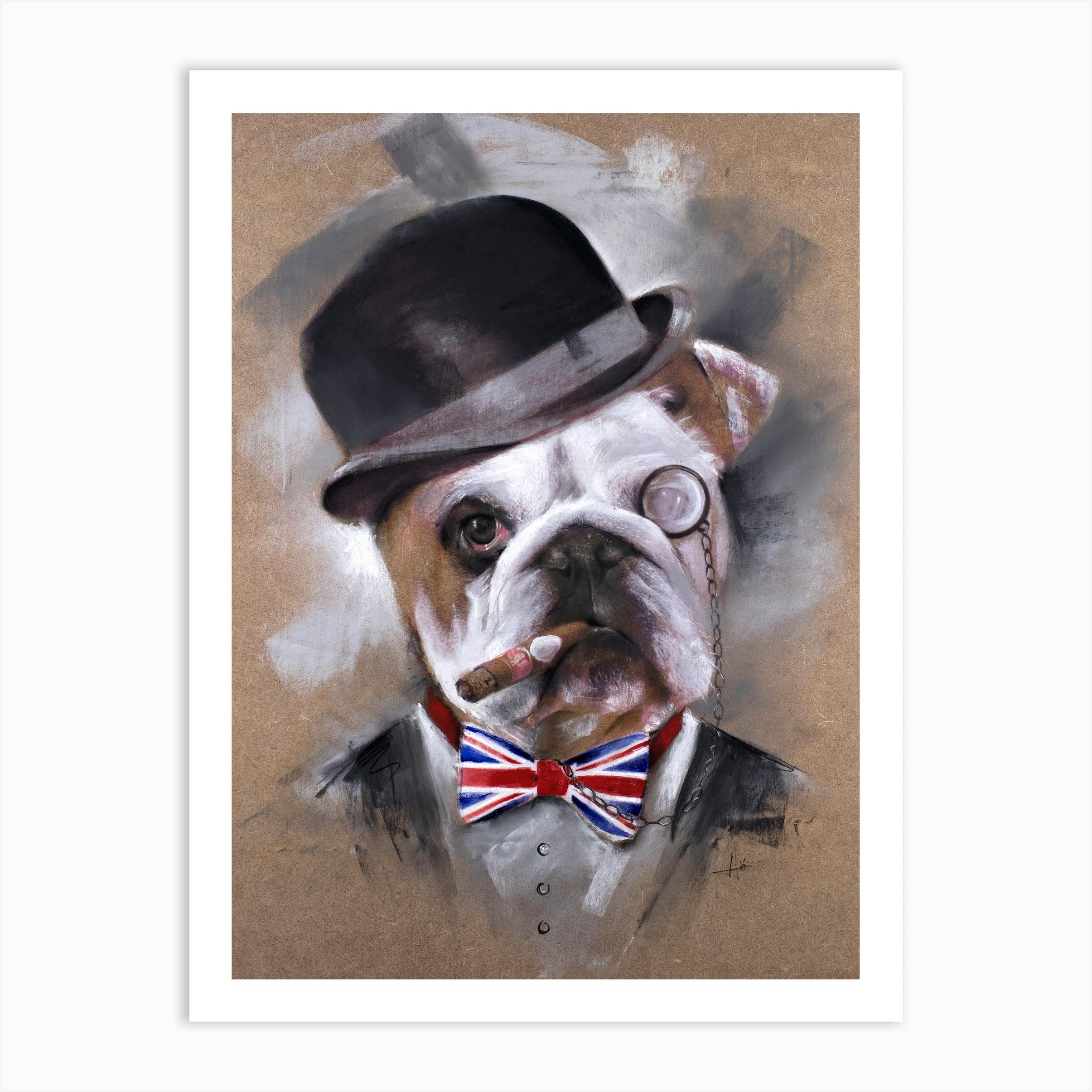 British Bulldog Art Print By Angel London Fy