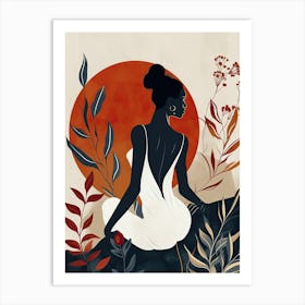 Woman Sitting In The Sun, Boho Art Print