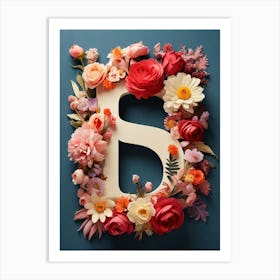 Letter S Made Of Flowers 1 Art Print