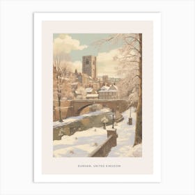 Vintage Winter Poster Durham United Kingdom 3 Art Print