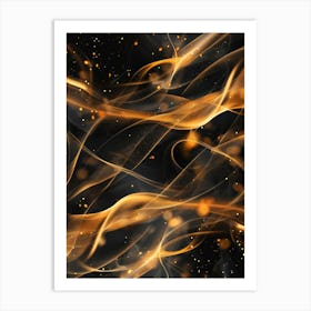 Abstract Golden Flames Art Print